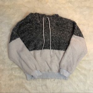 Shein Sherpa Hoodie Cropped Size Small